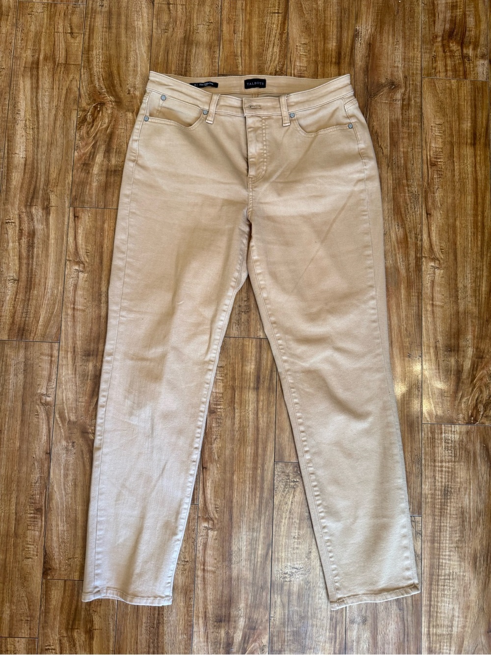 Talbots Women’s Tan Brown Slim Ankle Curvy Jeans Pants Size 8